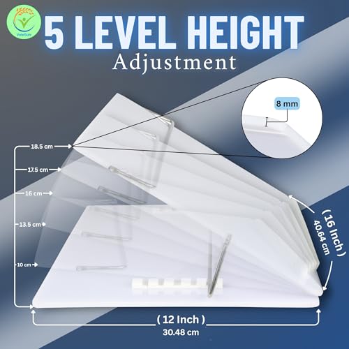 VeleSolv Acrylic Desk Organizer, Acrylic Table top for Laptop/Sketching/Writing Desktop Table (Milky White, 12 * 16) - Image 2