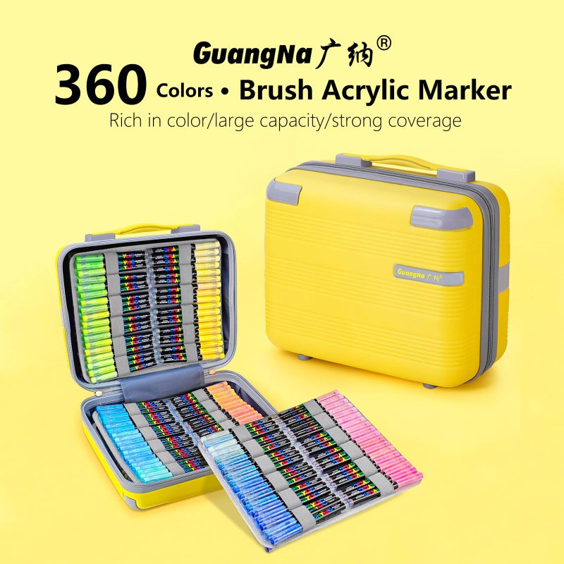 Guangna Acrylic Paint Markers,360 Colors with Direct-Liquid Ink Control System, Professional-Grade Paint Pen for Rock Painting, Canvas, Glass, Plastic, Fabric & Creative Crafts - Image 3