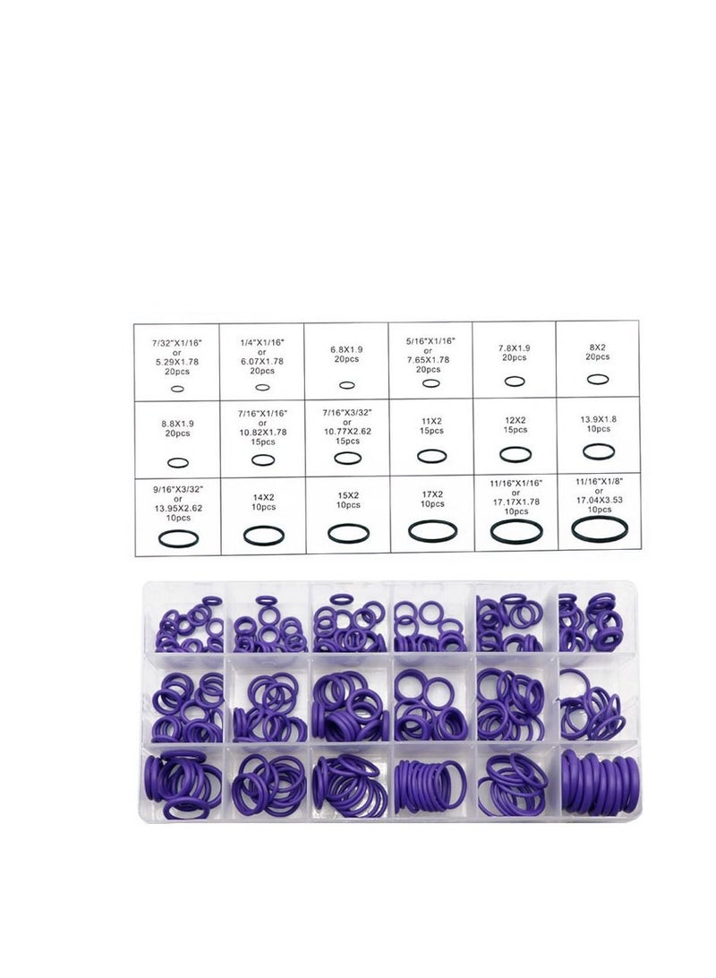 Y&D 270 Pcs Rubber O-Ring Assortment Kit Performance Tool 18 Popular Sizes Insulation Gasket Washer Seals Air Conditioning Car Auto Vehicle Repair  - Image 3