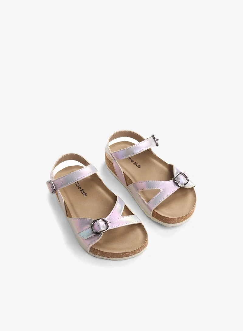 Pine Kids Pine Kids Sandals with Belt Closure - Silver