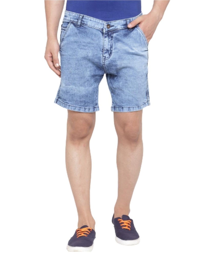 Ben Martin Men's Regular Fit Knee Length Blue Casual Wear Denim Shorts Size 32 - Image 1