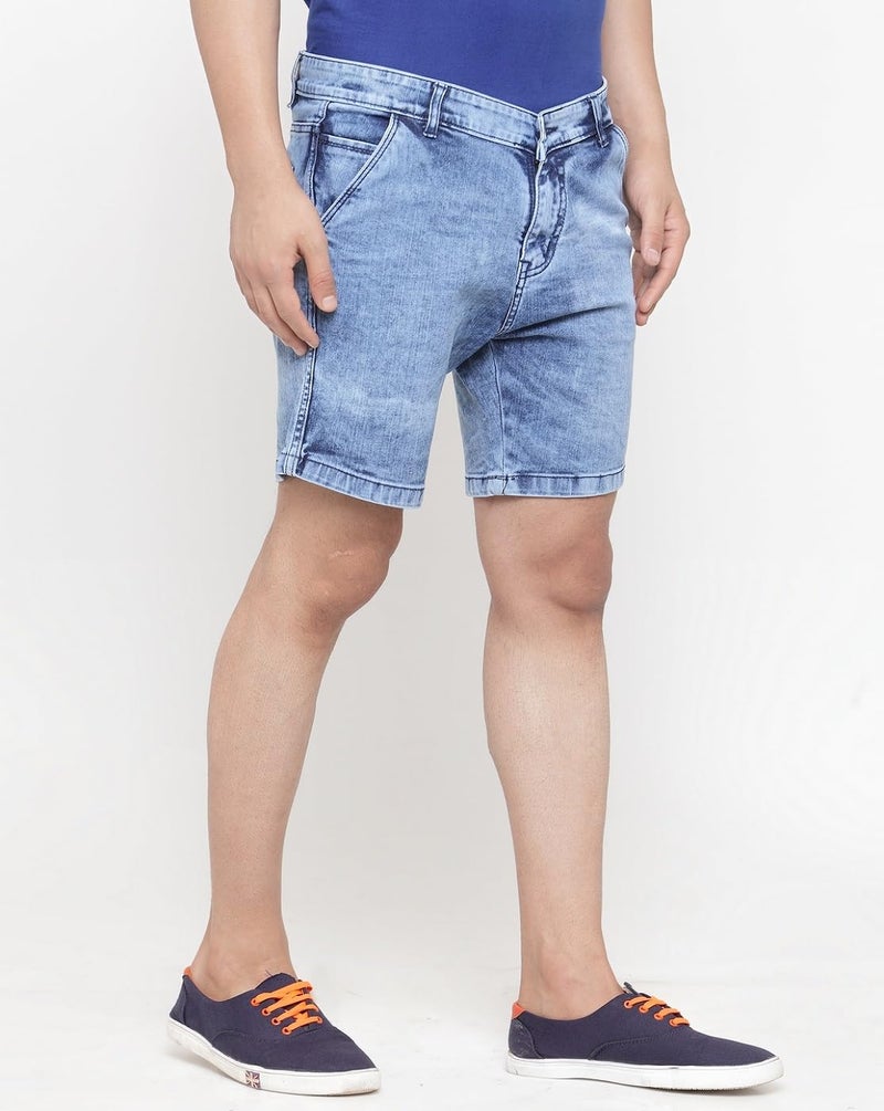 Ben Martin Men's Regular Fit Knee Length Blue Casual Wear Denim Shorts Size 32 - Image 3