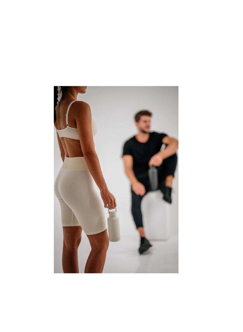 EQUA Timeless Stainless Steel Bottle 600ml Off White - Image 3