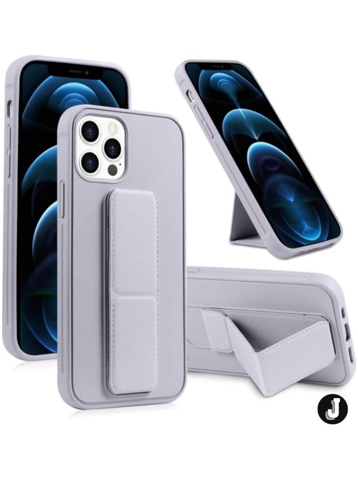 JAJEEK iPhone 16 Pro Max Titanium Gray Magnetic Car Mount Kickstand Case – Premium Silicone with Vertical & Horizontal Hand Strap and Multi-Stand Functionality - Image 1