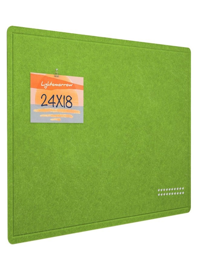 Lightomorrow Bulletin Board, 24 x 18 inches Felt Board Decorative Pin Board, Cork Board Alternative for Wall, Foldable Photo Board Self-Adhesive Vision Board with 20 Pushpins - Foliage Green - Image 1