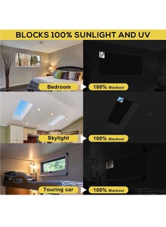 YooA Portable Blackout Curtains Blinds With Stickers+Tape+Bag, 420D High-density Oxford Fabric Curtain Stick on Window No Drill, for Bedroom Living Room Bathroom Attic Car Travel 145*100cm  - Image 4