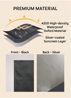 YooA Portable Blackout Curtains Blinds With Stickers+Tape+Bag, 420D High-density Oxford Fabric Curtain Stick on Window No Drill, for Bedroom Living Room Bathroom Attic Car Travel 145*100cm  - Image 2