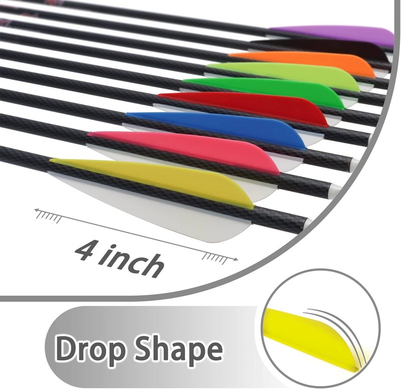 Letszhu Arrows Vanes 4 Inch Plastic Feather Fletching for DIY Archery Arrows 50 Pack… - Image 4
