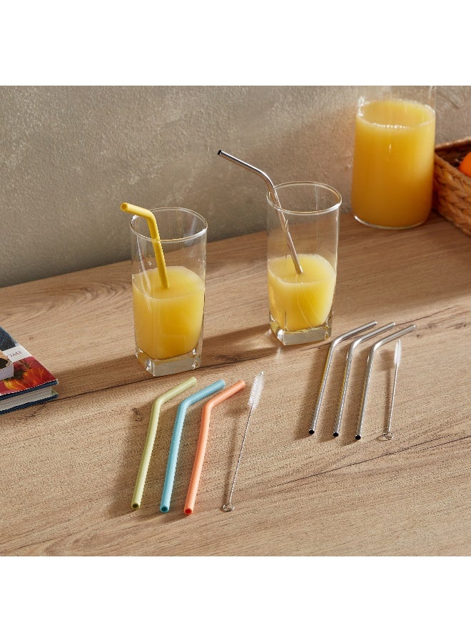 Home Box Easy Chef 5-Piece Silicone Straw with Cleaning Brush Set 0.75x22.2x0.75 cm - Image 5