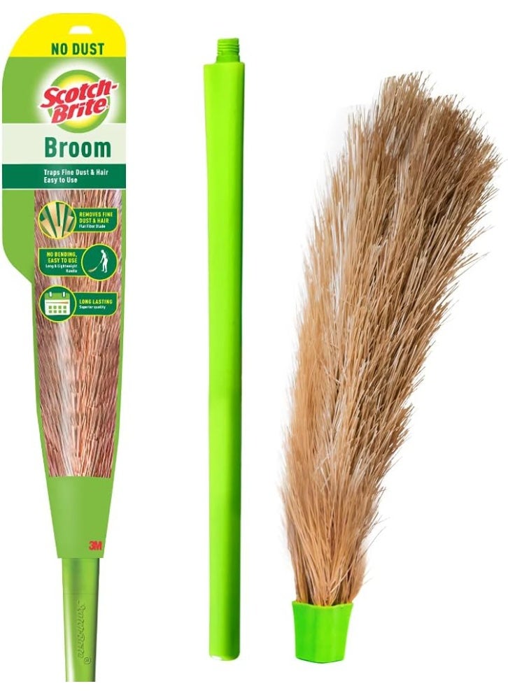 Scotch  Scotch-Brite No-Dust Broom Long handle, Easy floor cleaning Multi-use - Image 1