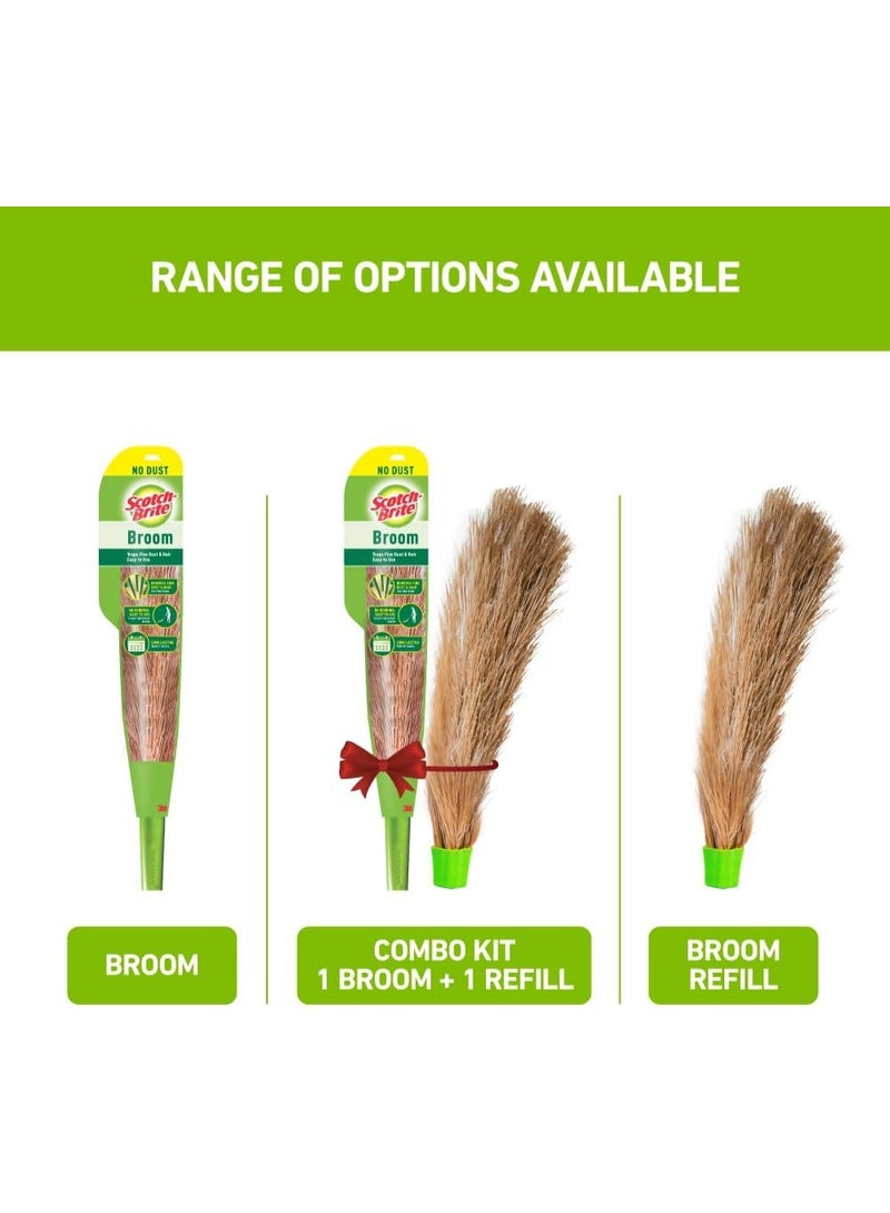 Scotch  Scotch-Brite No-Dust Broom Long handle, Easy floor cleaning Multi-use - Image 2