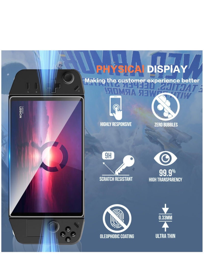 Captaintech 3 Pack Upgrade Version Screen Protector for Lenovo Legion Go Handheld 2023, Tempered Glass, 8.8 inch Full Coverage, Transparent Ultra HD, Anti-Scratch, Anti-Fingerprint - Image 3
