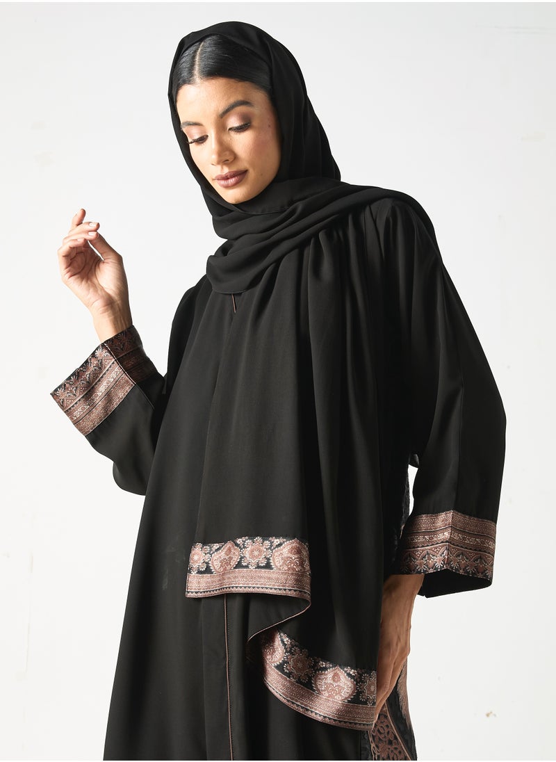 هدية المدينة  - HM - عباية مطبوعة مع الحجاب - Image 1