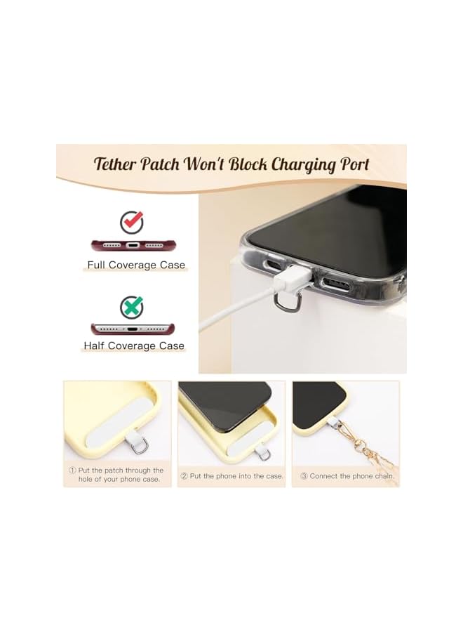 Green Tiger Universal Phone Lanyard, Metal Cell Phone Chain Anti-Theft Crossbody Strap for iPhone 15 Pro Max and Most Smartphones, Adjustable Cell Phone Neck Holder for Women, Gold & White - Image 2