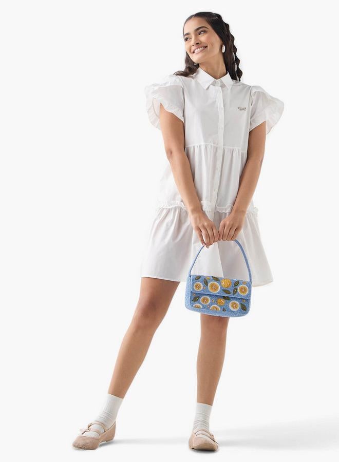 تواكستريمز فستان قميص متعدد الطبقات بلمسة معدنية - Image 2