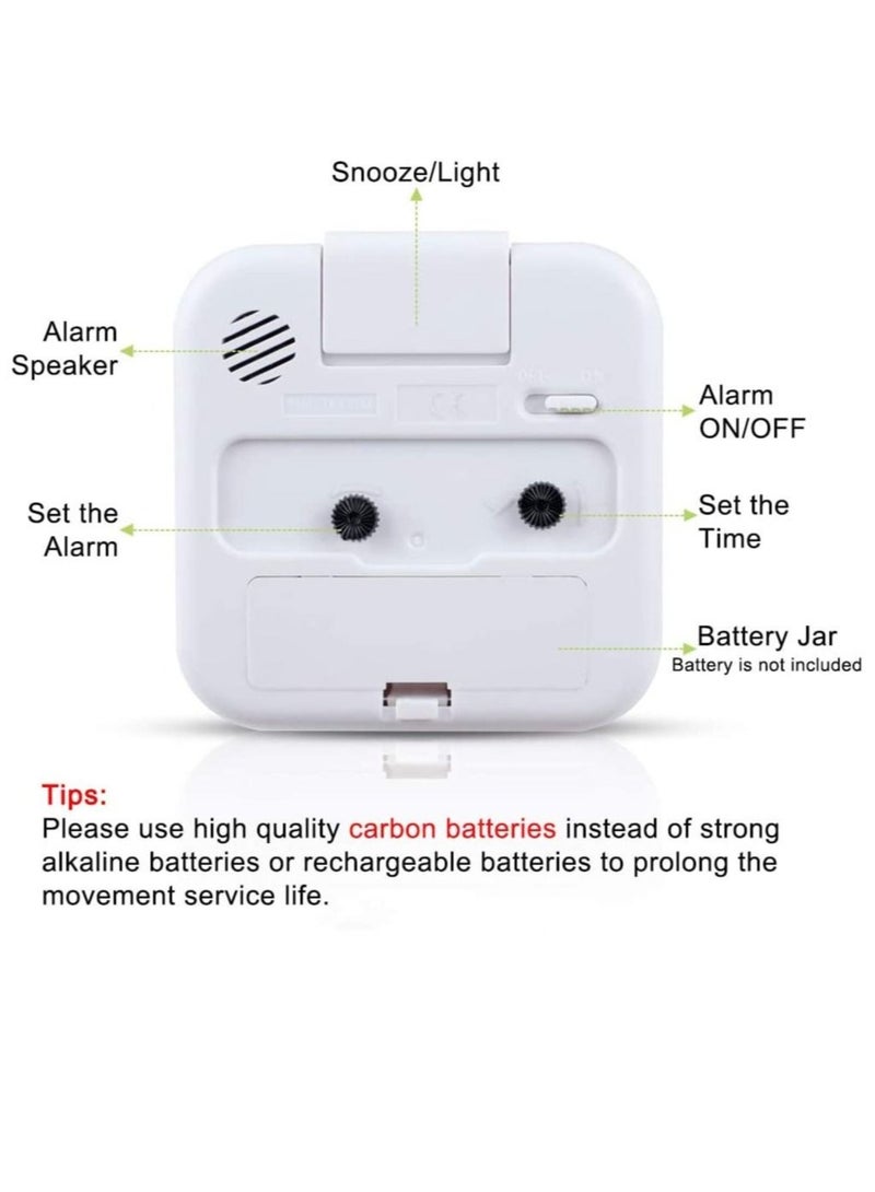 كابتن تيك Silent Alarm Clock Bedside Clock Without Clicking Sound Battery Powered Bedside Clock Travel Alarm Clock Basic Bedroom Clock - Image 3