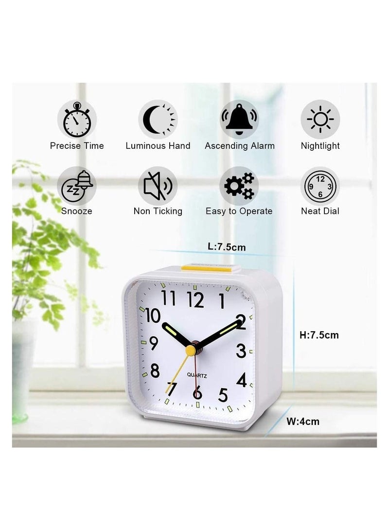 كابتن تيك Silent Alarm Clock Bedside Clock Without Clicking Sound Battery Powered Bedside Clock Travel Alarm Clock Basic Bedroom Clock - Image 5