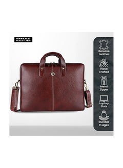 HAMMONDS FLYCATCHER HAMMONDS FLYCATCHER Genuine Leather Office Bag for Men - 15.6 Inch Laptop Bag for Men, Professional Leather Bag for Men - Adjustable Straps and Multiple Compartments - 1 Year Warranty - Brown  - Image 2