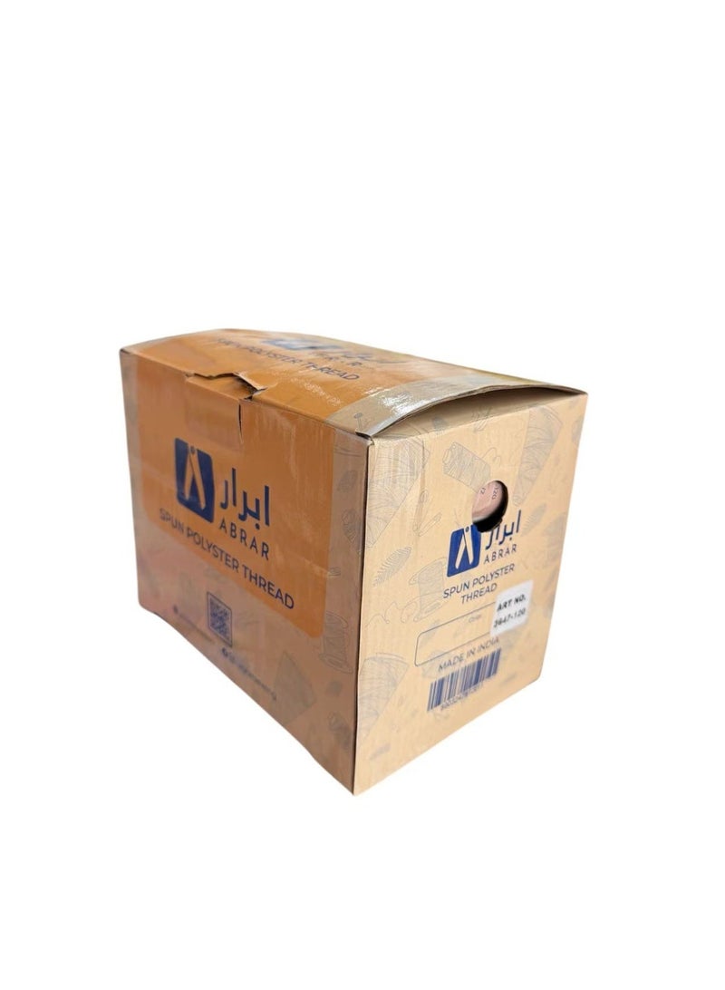 Abrar 100% Spun Polyster Sewing Thread Box Of 12 Cones, Made in India - Image 2