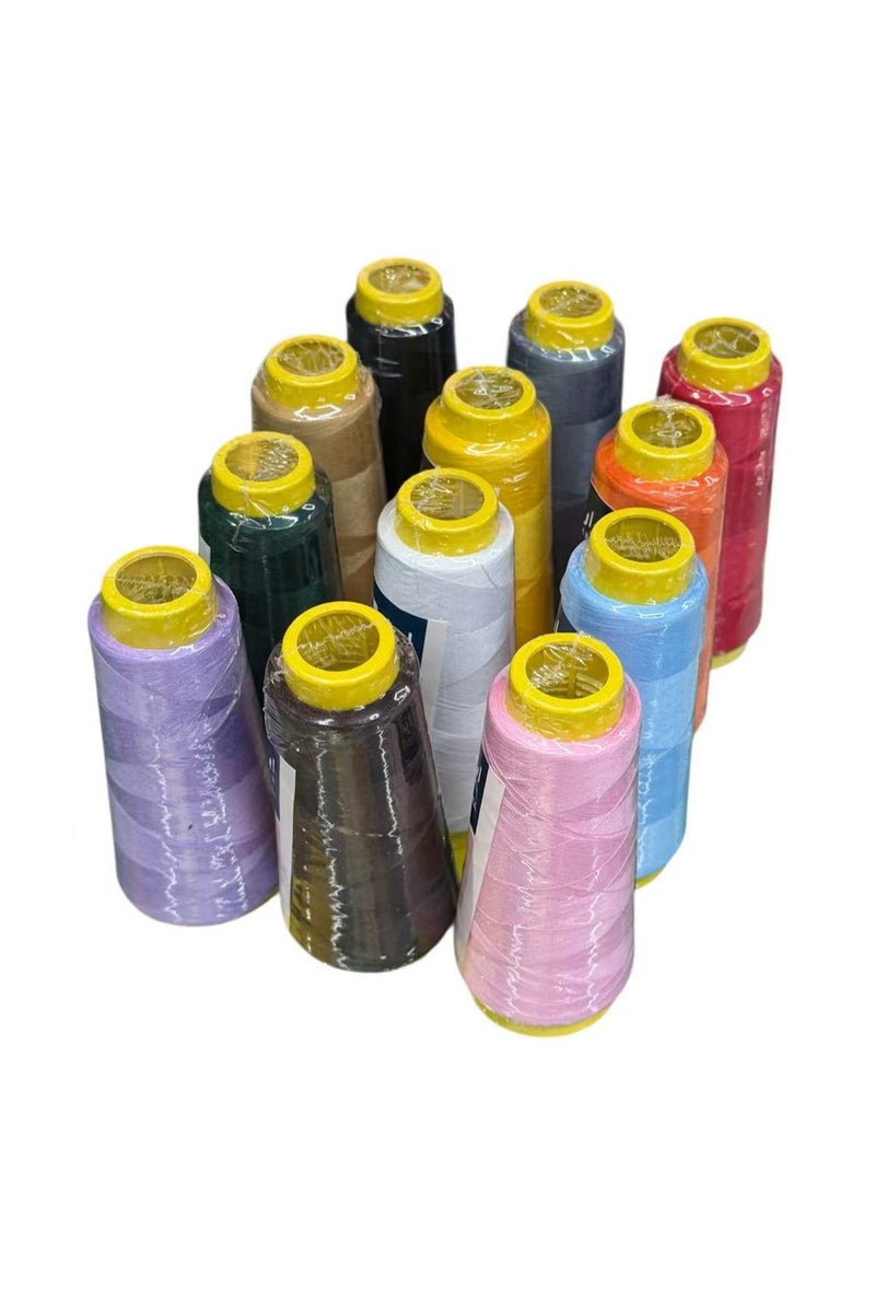 Abrar 100% Spun Polyster Sewing Thread Box Of 12 Cones, Made in India - Image 1