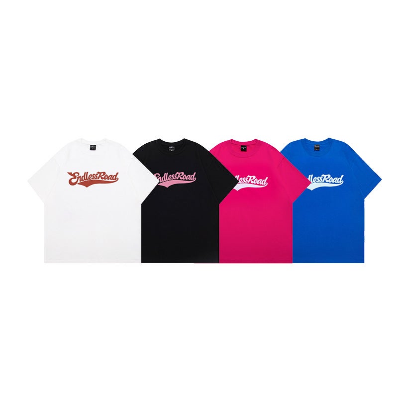 Vunc Summer Multicolor Retro Printed Short-Sleeved Men'S T-Shirt Basic Pure Cotton All-Match Street Round Neck Couple Dress - Image 2