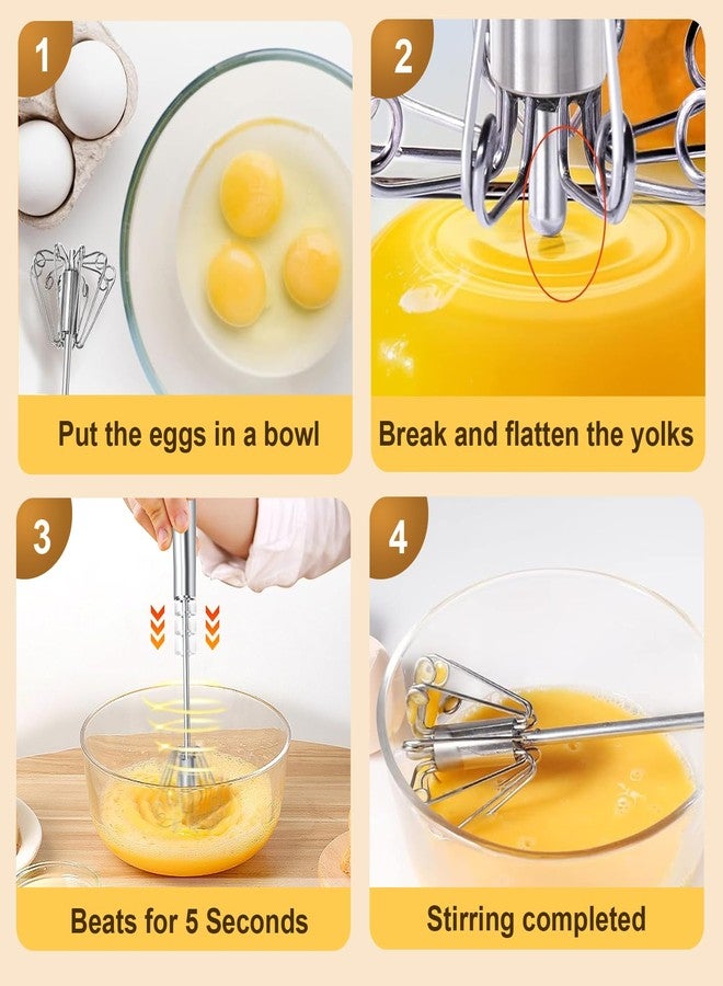 LOOHOI 2025 New Upgraded Stainless Steel Semi-Automatic Whisk - Easy to Use Whizzy Whisk,Versatile Whisk Tool for Cooking,Kitchen Essential Egg Beater for Baking,Whisking,Beating & Stirring (10in） - Image 3