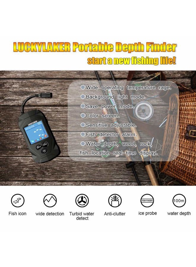 LUCKYLAKER Water Boat Portable Handheld Transducer Wired Ice Fishing Finders - Image 2