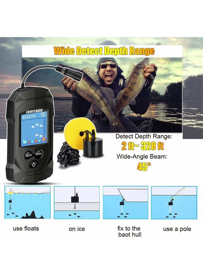LUCKYLAKER Water Boat Portable Handheld Transducer Wired Ice Fishing Finders - Image 5