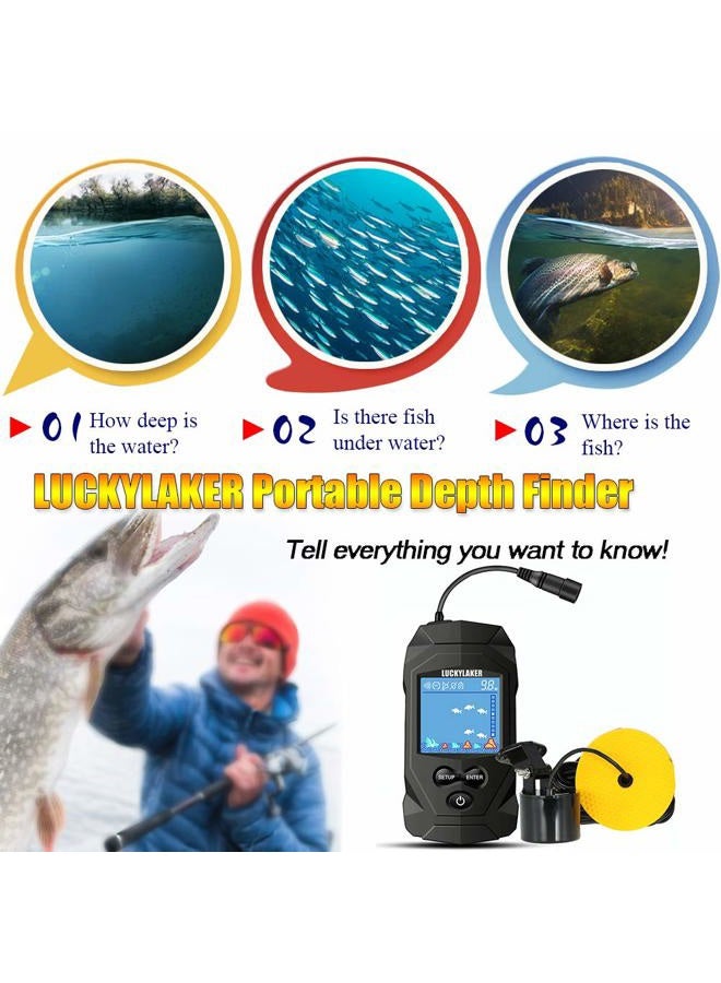 LUCKYLAKER Water Boat Portable Handheld Transducer Wired Ice Fishing Finders - Image 3