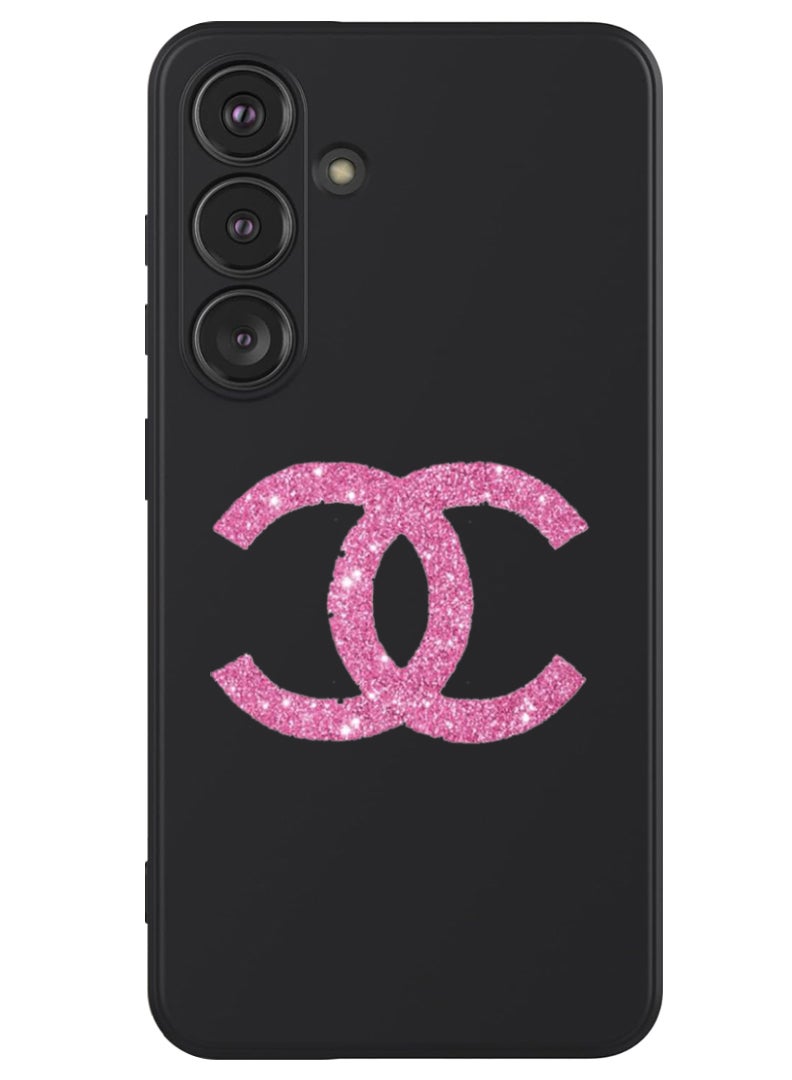 Theodor Protective Slim Fit Case Liquid Silicone Cover with Full Body Protection Anti-Scratch Shockproof Case For Samsung Galaxy S24 (Black) - Channe l Logo - Image 1