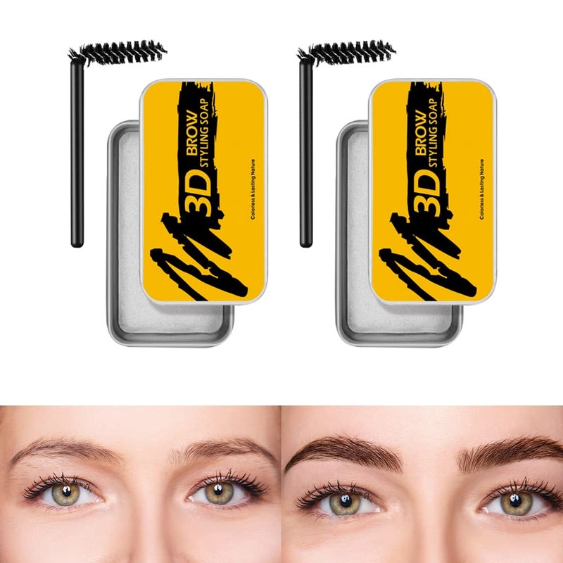 Eyebrow Soap, Soap Brows, Eyebrow Styling Soap, Eyebrow Shaping Soap, Waterproof 3D Eyebrow Makeup Gel, Soap Brow Kit, for Natural Brow Shaping Defining