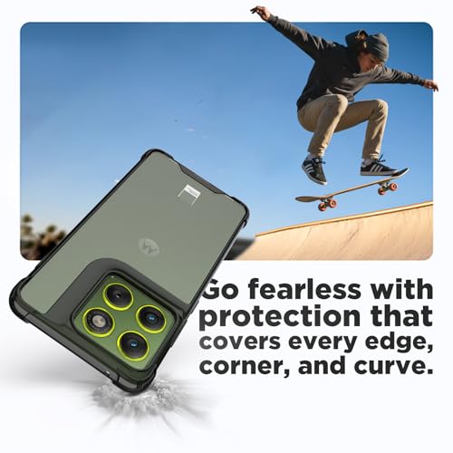 RIGGEAR Shockproof Clear Hybrid Airbag Armor Back Cover Case Compatible with Motorola Moto Edge 70 5G (Clear-Black TPU Bumper with Transparent PC) - Image 5