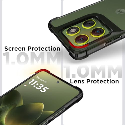 RIGGEAR Shockproof Clear Hybrid Airbag Armor Back Cover Case Compatible with Motorola Moto Edge 70 5G (Clear-Black TPU Bumper with Transparent PC) - Image 4