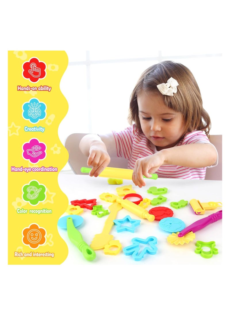 DELGREEN Pack of 20 Children's Plasticine Tools, Modelling Clay Accessories Kids Plasticine Tools, Kneading Tool Modelling Clay Accessories for Boys, Girls, DIY Modelling Clay (Multi-Colour)  - Image 2