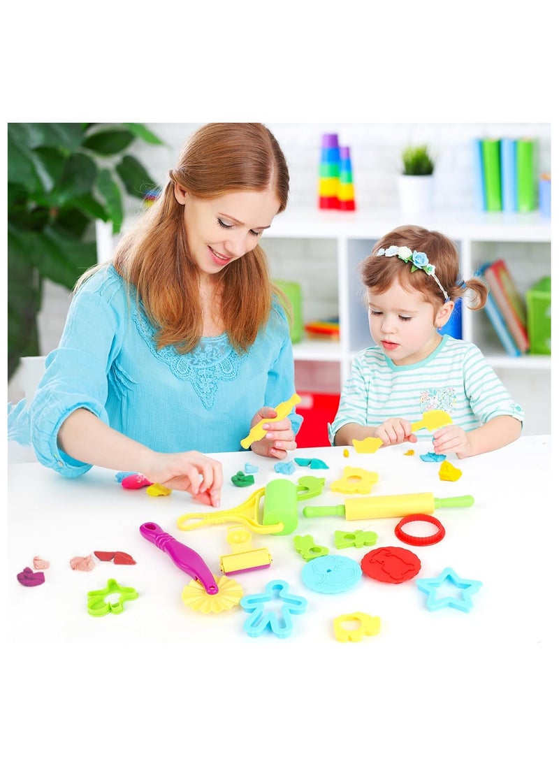 DELGREEN Pack of 20 Children's Plasticine Tools, Modelling Clay Accessories Kids Plasticine Tools, Kneading Tool Modelling Clay Accessories for Boys, Girls, DIY Modelling Clay (Multi-Colour)  - Image 3