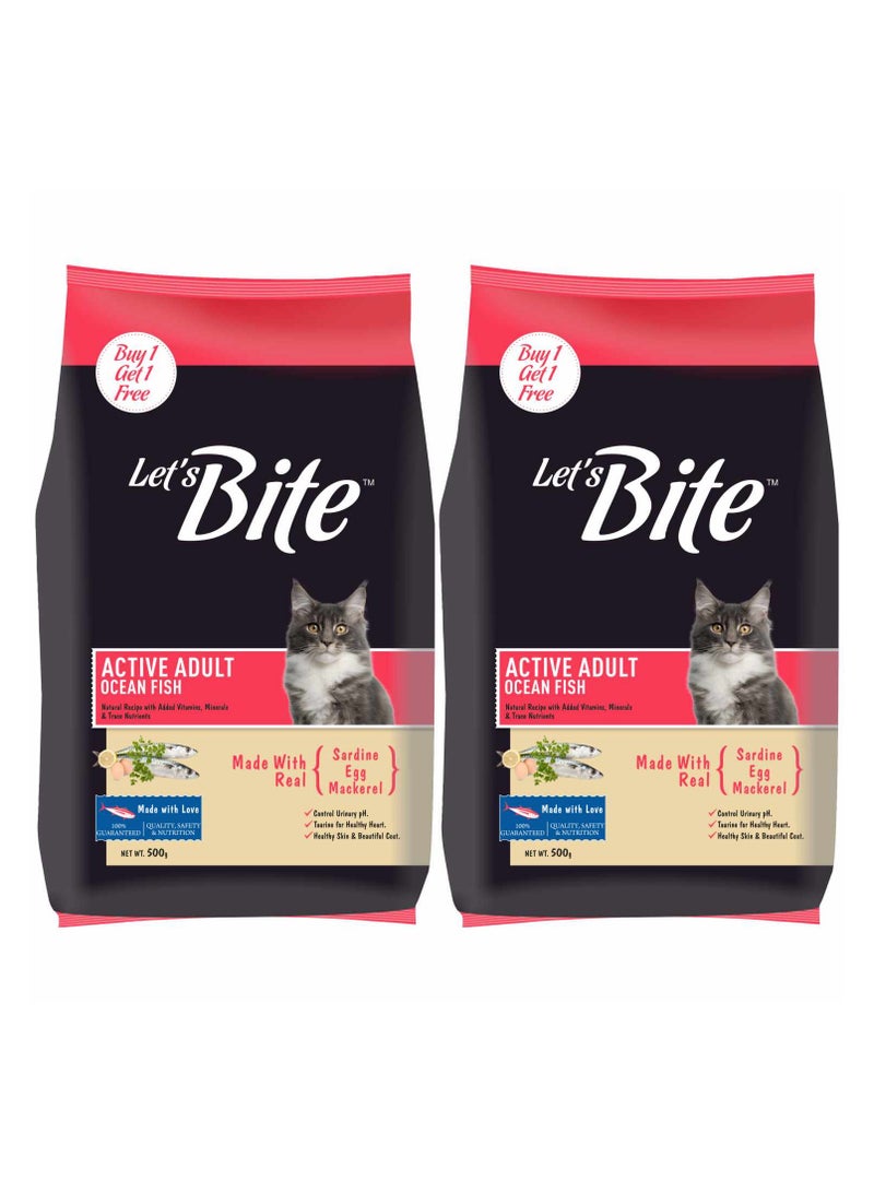 Let's Bite Active Adult Dry Cat Food  Ocean Fish - Image 1