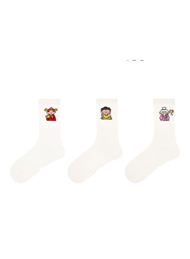 KUYING Fashion Anti Slip Breathable Sports Socks Three Piece Set 