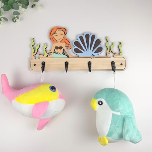Midrean Wooden Cute Kids Nursery Towel Coat Rack Colorful Wall Hooks Mount Wood Hook - Image 3