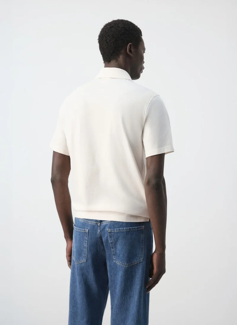 Mango Man 05-CRUDO Plain 100% Cotton Polo for Men | Best Price UAE