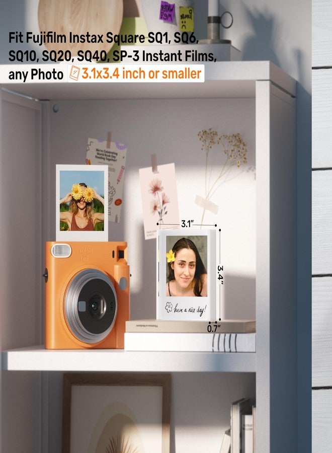 WINKINE Instax Frame Compatible with Square SQ1/SQ40 Instant Film, 3.1x3.4 inch Polaroid Film Frames Compatible with Instax Square Films, Polaroid Frames for Pictures (2 Pack, White) - Image 2