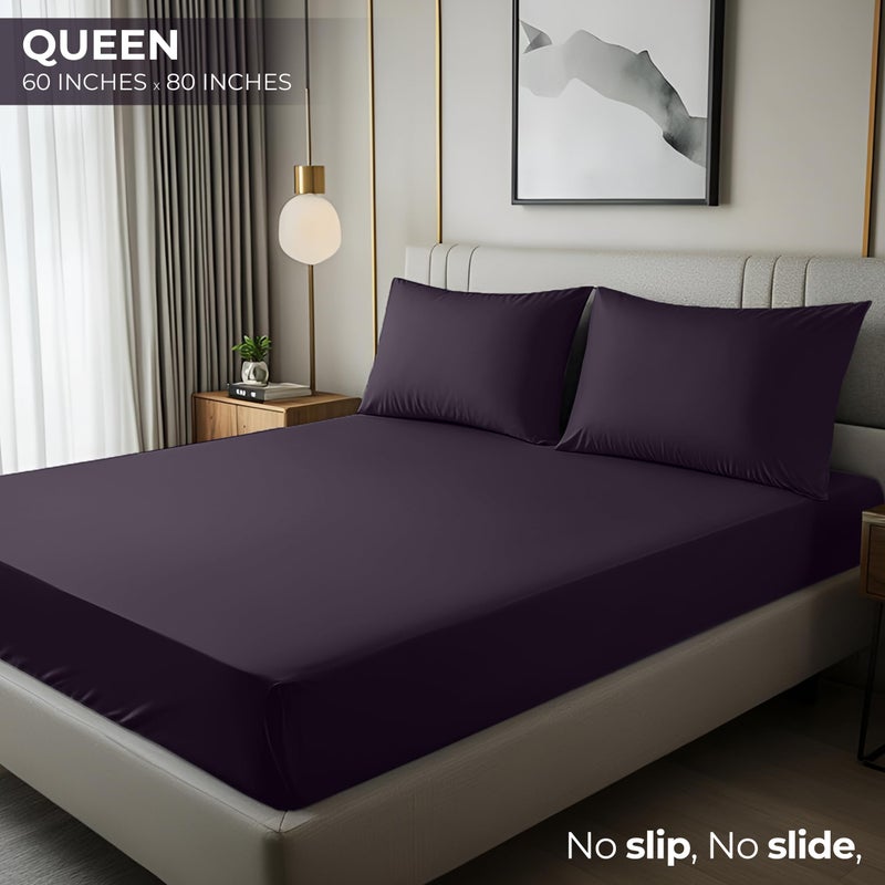 Utopia Bedding Queen Fitted Sheet - Bottom Sheet - Deep Pocket - Soft Microfiber - Shrinkage and Fade Resistant - Easy Care -1 Fitted Sheet Only (Purple) - Image 2