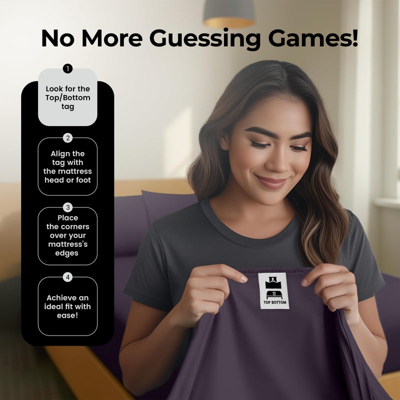 Utopia Bedding Queen Fitted Sheet - Bottom Sheet - Deep Pocket - Soft Microfiber - Shrinkage and Fade Resistant - Easy Care -1 Fitted Sheet Only (Purple) - Image 5