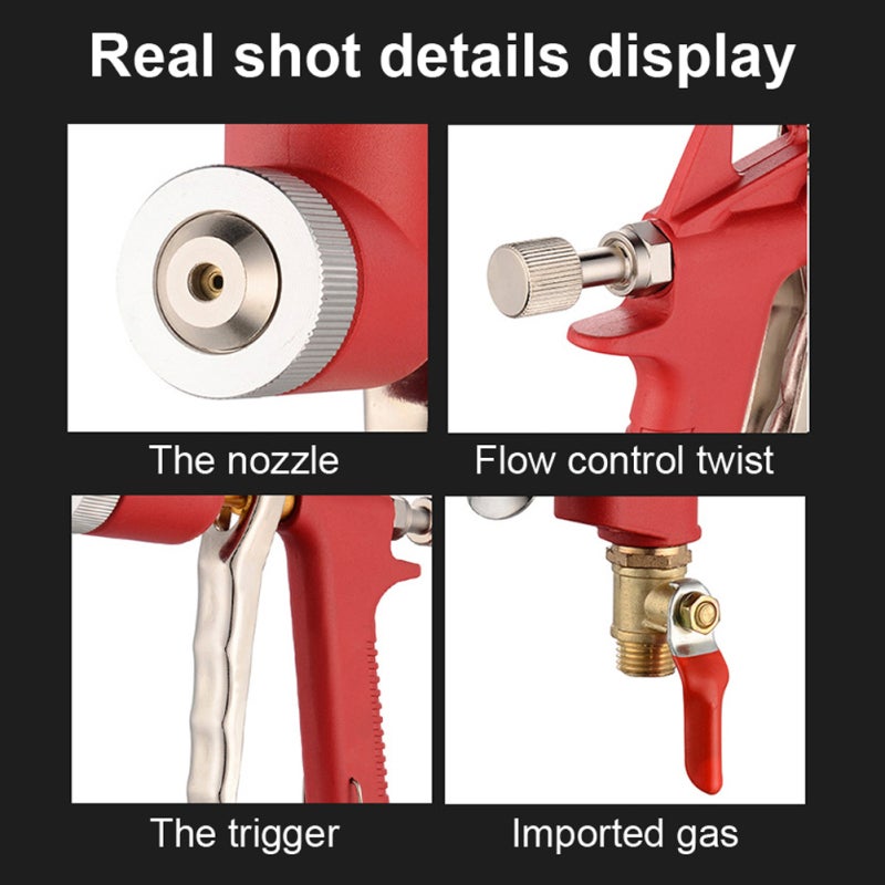 Air Hopper 6L Large Capacity Wall Spraying Detachable Sprays - 3 Nozzles Air Pressure Cleaning Tool for Home Decoration - Image 2