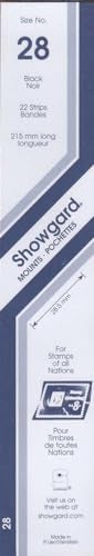 Showgard Strip Style Black Stamp Mounts Size 28 - Image 1