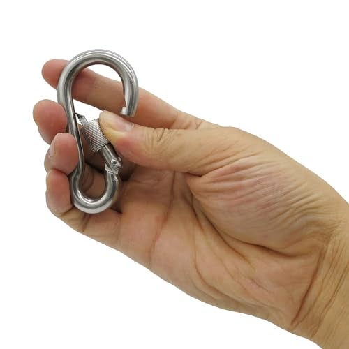 Outmate 304 Stainless Steel Carabiners -3.15 inch Heavy Duty, Durable & Rust-Free Clips for Gym, Swing, Dog Leashes, Hammocks, Keychains, and More(304,M8 with Screw,Pack of 6) - Image 3
