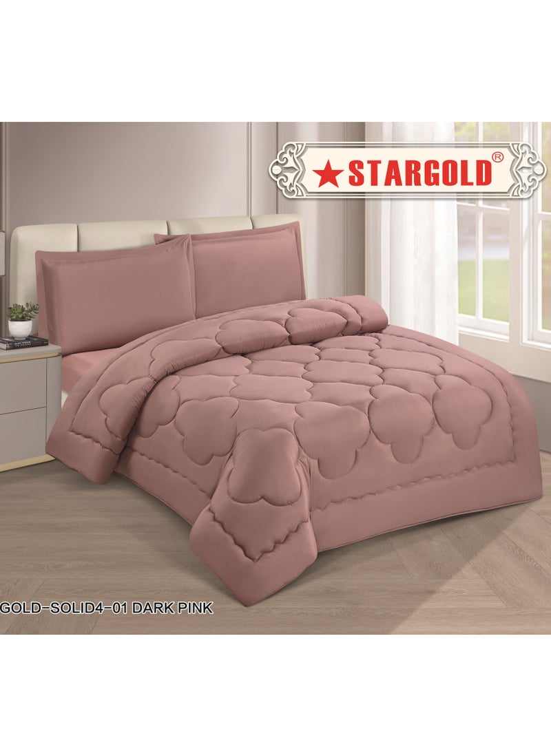 ستارجولد طقم لحاف ميكروفايبر سادة 4 قطع شرشف مطّاطي مخدة شام لحاف 170X230 سم - Image 2