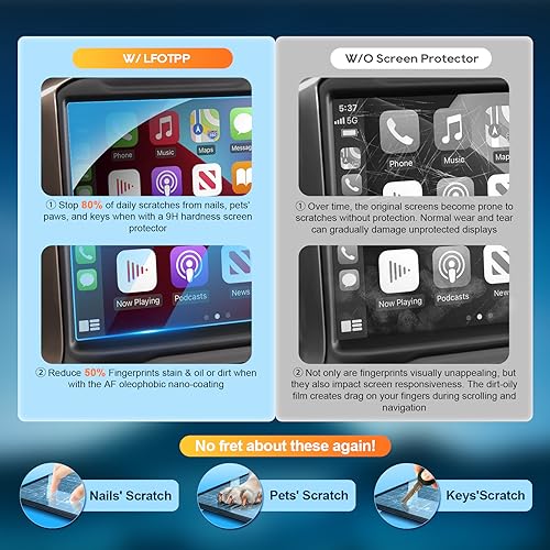 LFOTPP Fit for 2014-2019 2020 2021 Silverado 1500 2500HD 3500HD 8 Inch LTZ MyLink Car Navigation Screen Protector, Tempered Glass Infotainment Center Touch Display Guard - Image 2