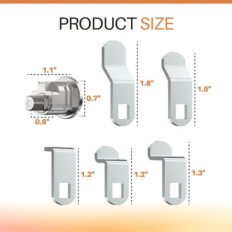 Xinxinlin Mailbox Lock Replacement with 2 Keys - Universal Fit for Post Office Boxes, ILCO 1003M Keyway, 90° Counter-Clockwise Rotation, Nickel Finish - Compatible with Most Brands (1-Pack) - Image 2