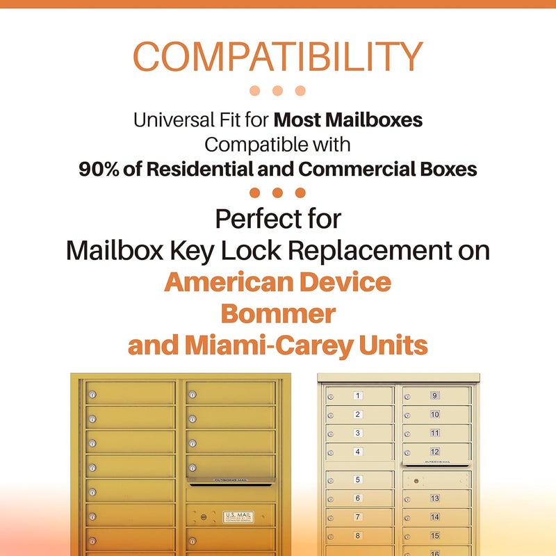 Xinxinlin Mailbox Lock Replacement with 2 Keys - Universal Fit for Post Office Boxes, ILCO 1003M Keyway, 90° Counter-Clockwise Rotation, Nickel Finish - Compatible with Most Brands (1-Pack) - Image 4