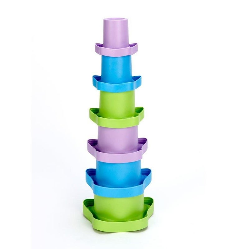 Green Toys Stacking Cups, Purple/Blue/Green - Image 1